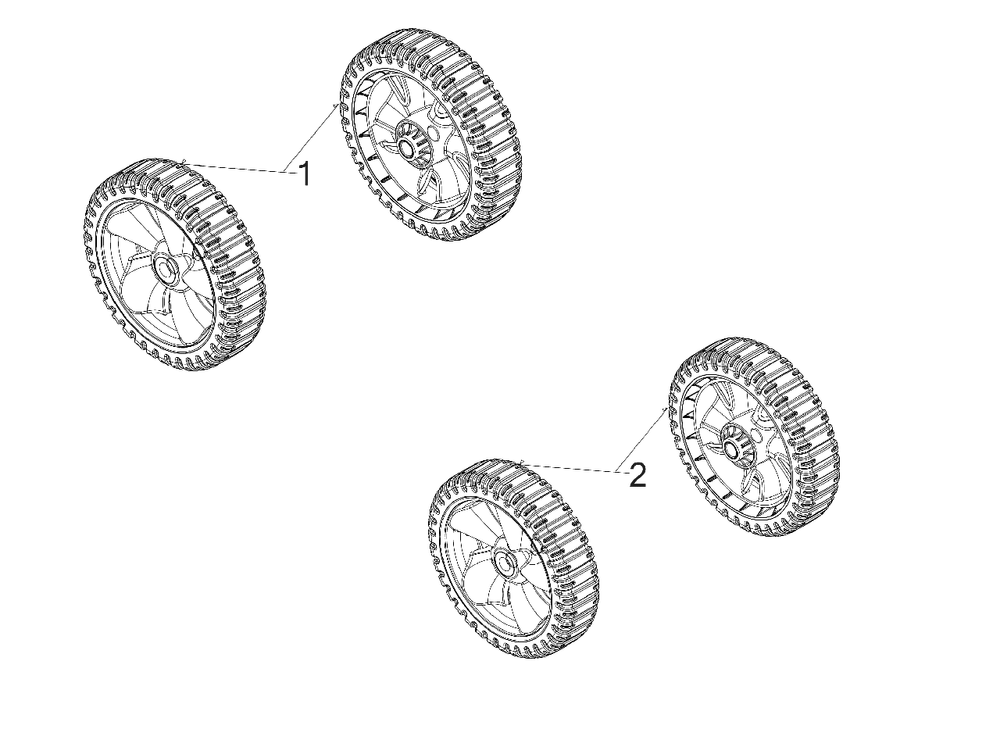 Wheels Diagram and Parts List for 11A-A13M345 2021 Yard Machines Lawn Mower